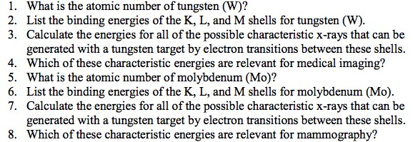 Effective atomic number of tungsten